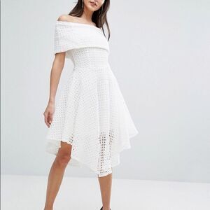 𝅺🆕 The 8th Sign Broderie Anglaise Bardot Off The Shoulder Dress